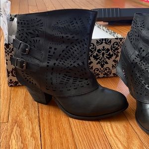Funky monkey black leather booties